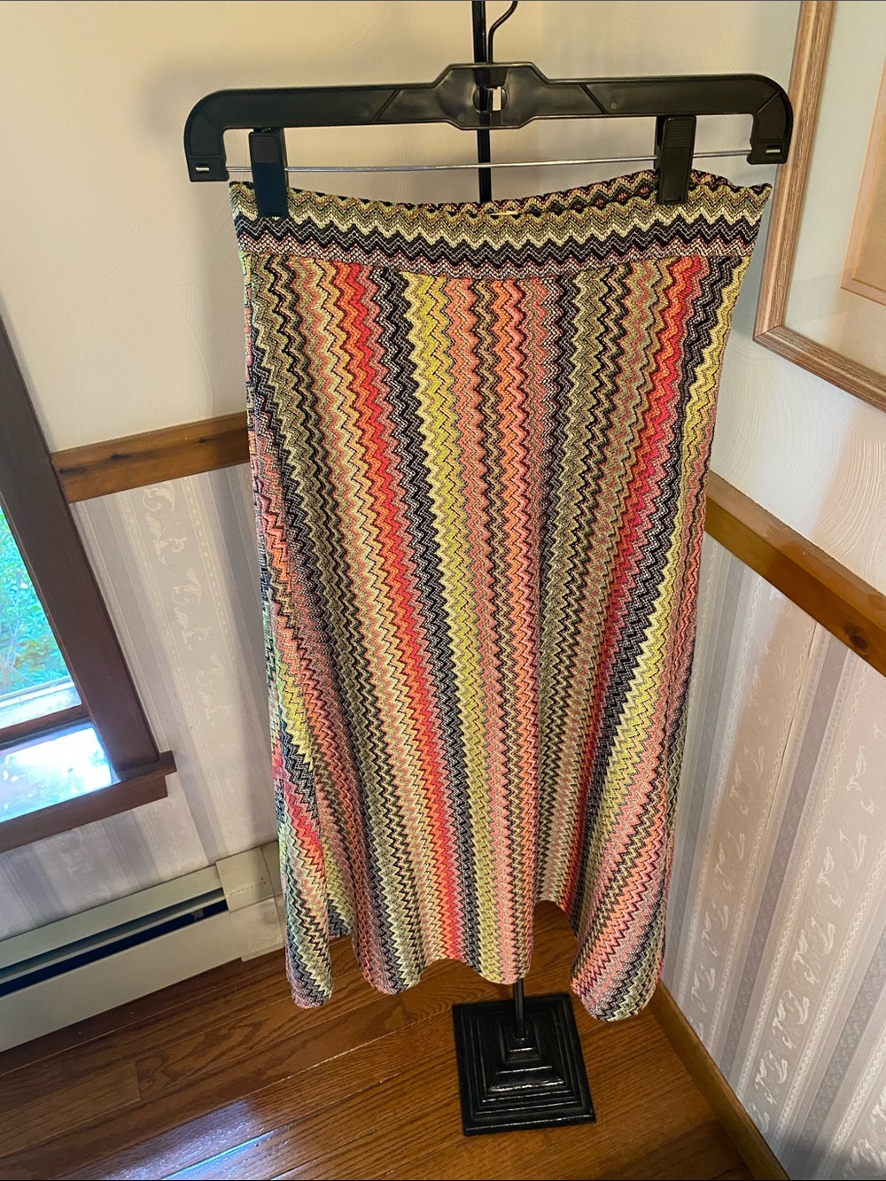 Anthropologie Multicolor Zigzag Midi Skirt